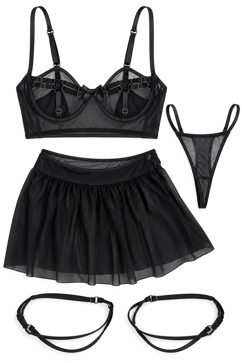Preta Dominatrix Strappy Lace set