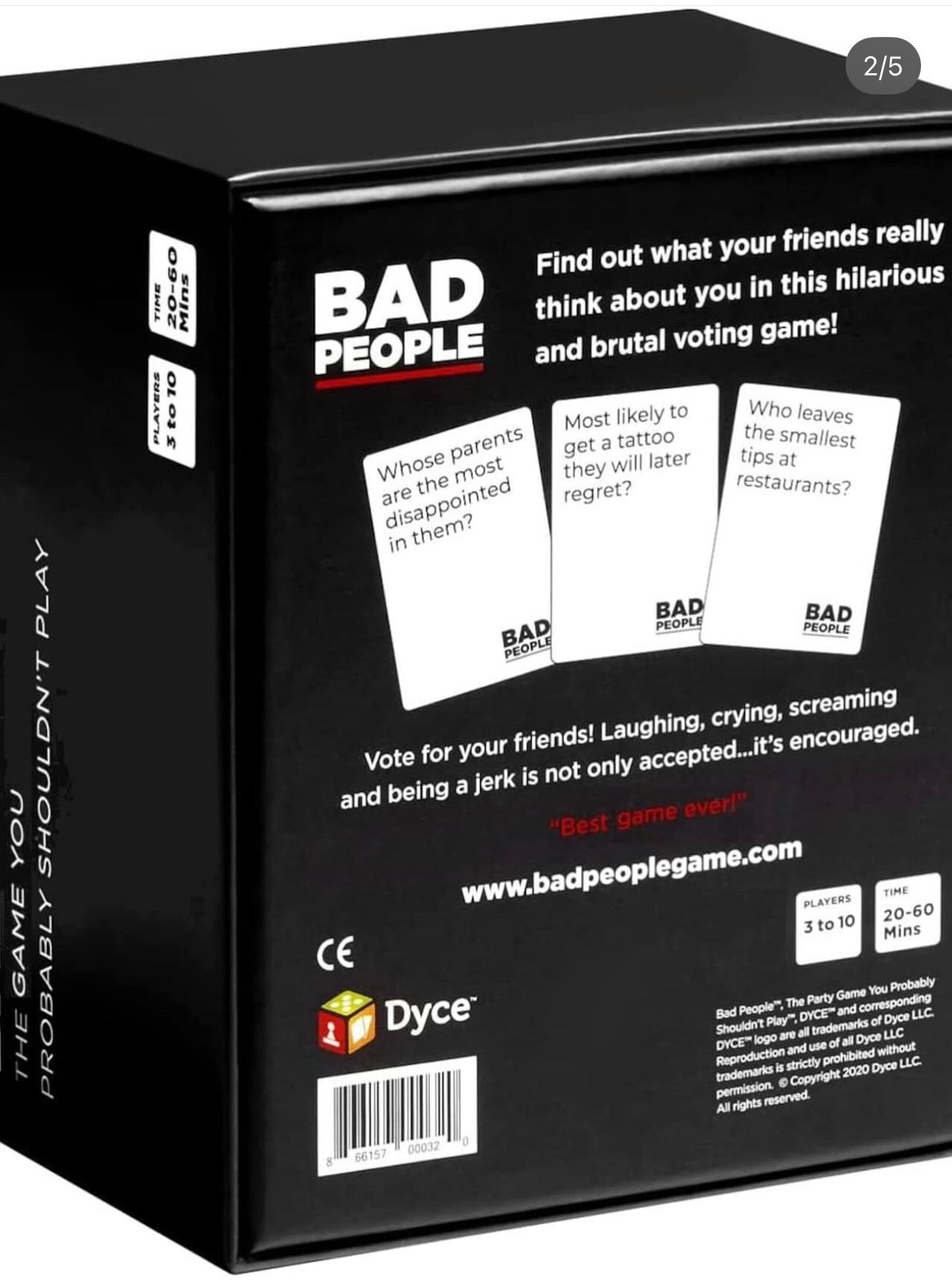 Bad people card game