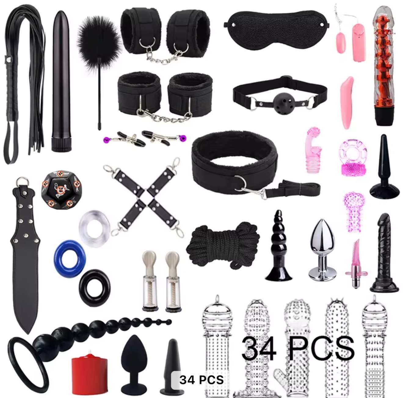 34 pcs BDSM set with vibrators