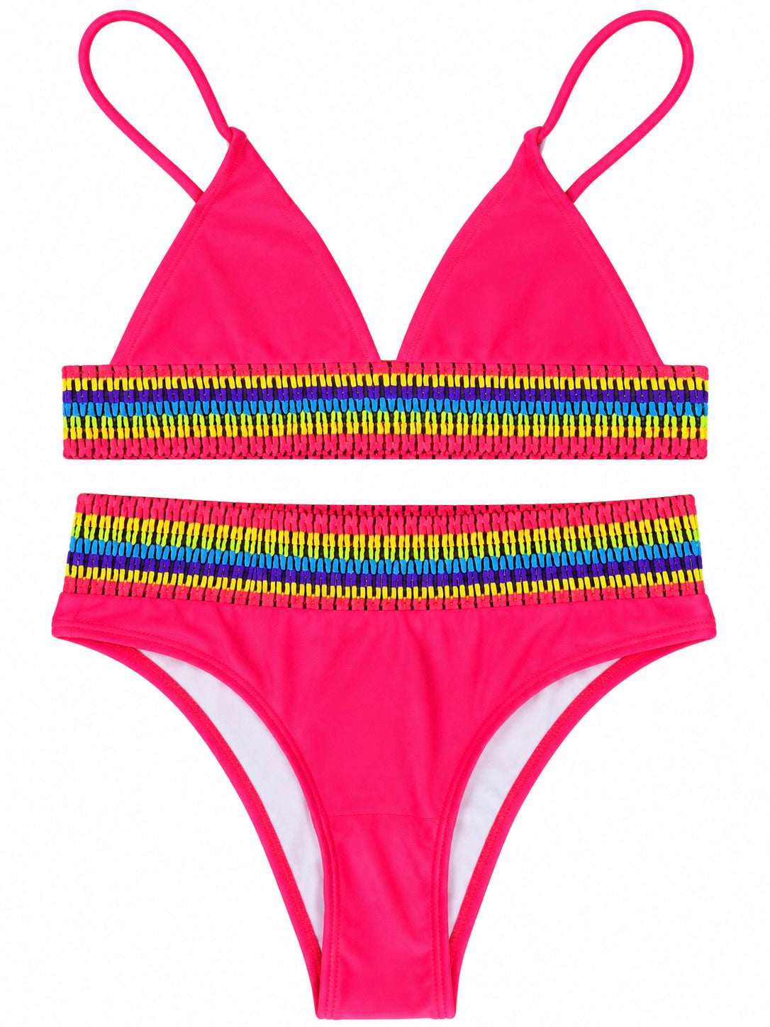 Rainbow stitch triangle bikini