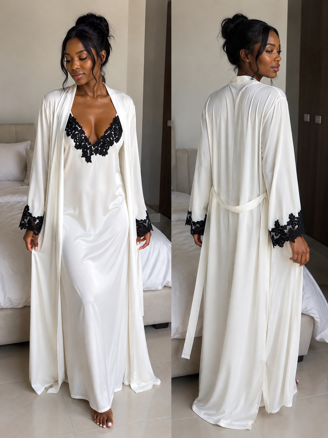 Silky long night gown