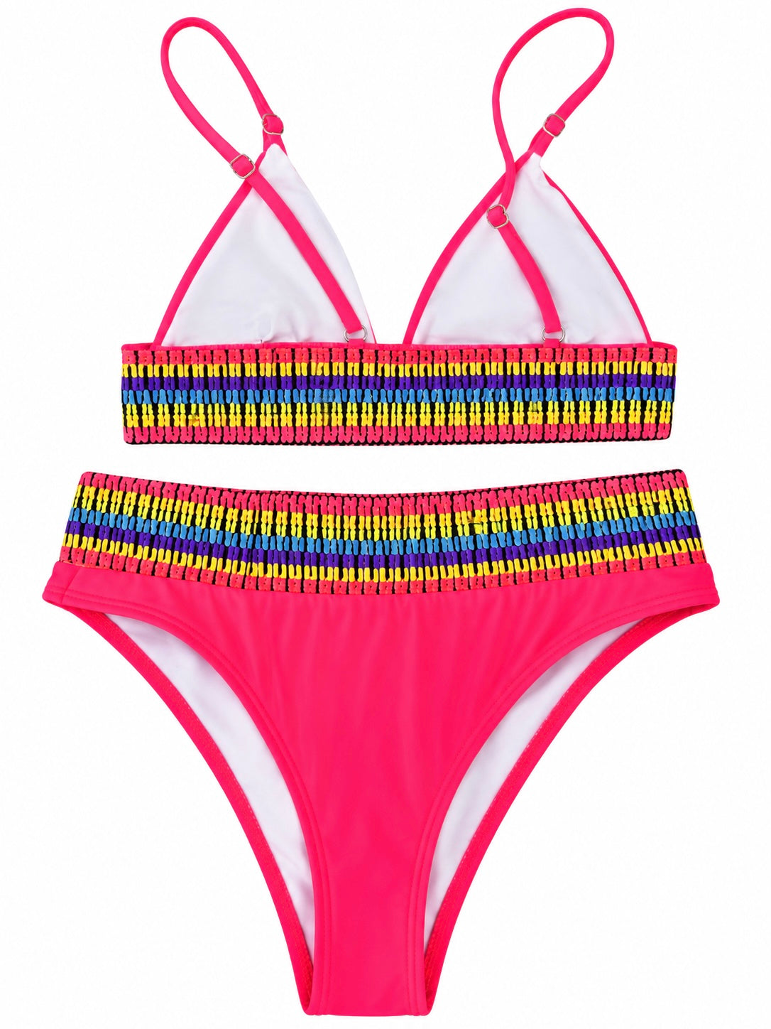 Rainbow stitch triangle bikini