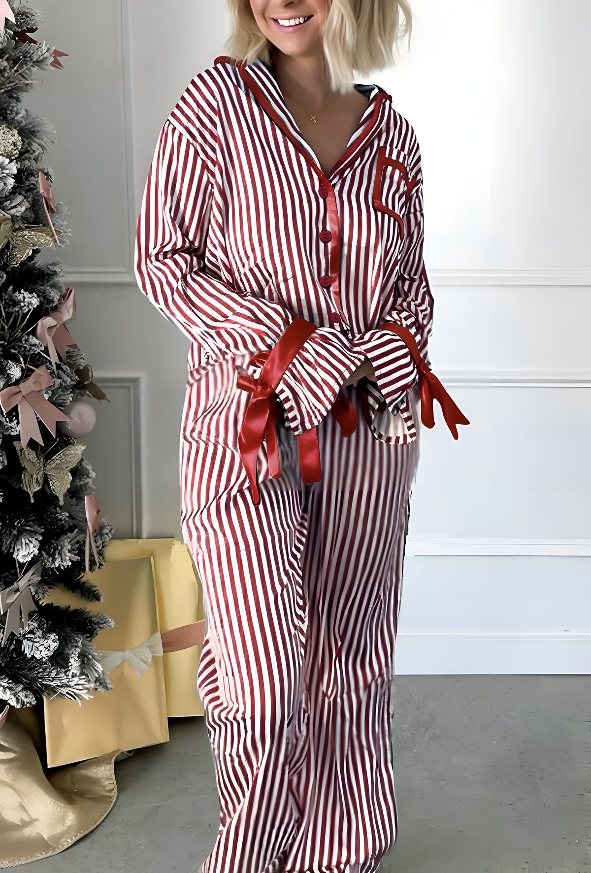 Red ruffles lounge set