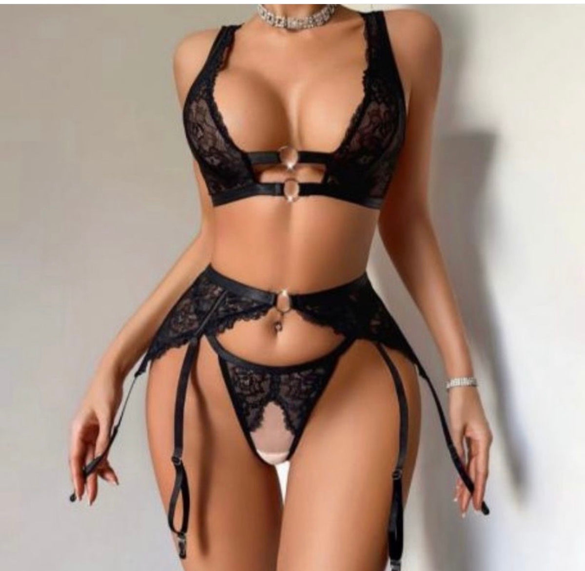 Preta lace lingerie set